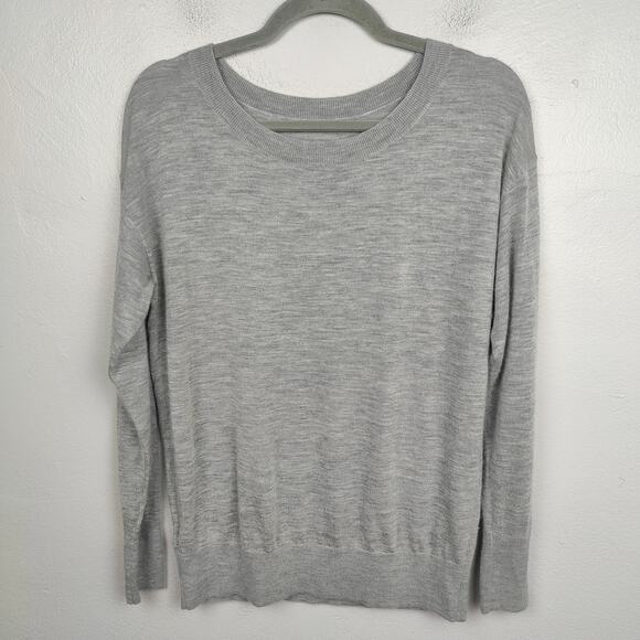 James Perse 100% Cashmere Pullover Sweater Womens XS 0 Light Gray Heather FLAWS - Picture 6 of 10